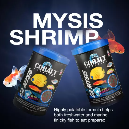 Mysis Shrimp with Blue Flakes 5oz - Premium Fish Food for Vibrant Freshwater ...