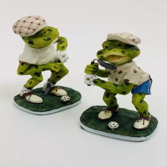 Golfing Frogs Figurines 5”