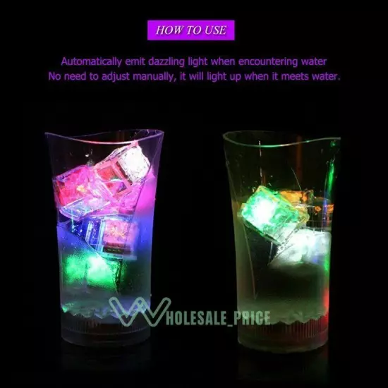 40 pieces Rainbow Flash Color Light Up Party Rave club Wedding LED Glow Ice Cube