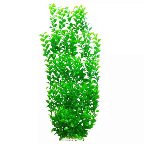 unootel Tall Green Round Leaves Aquarium Décor Plastic Plants Extra Large