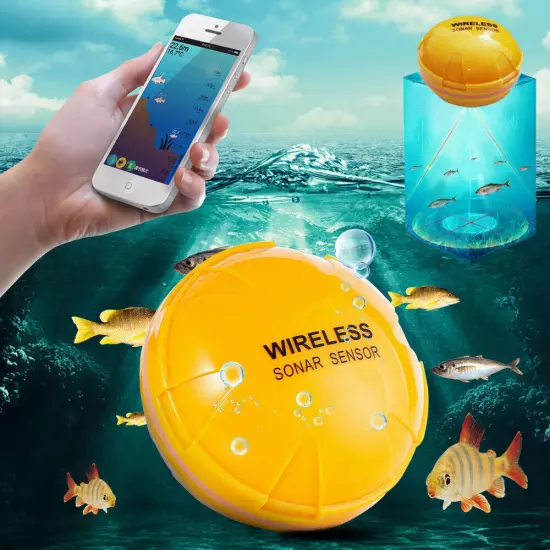 Smart Wireless Fish Finder Remote Sonar Sensor Fishing Detector Phone Visual 