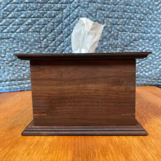 Concealed compartment Walnut w/Black Oak tissue box for full size handgun