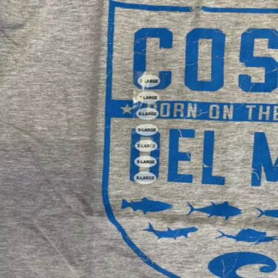 NWT XL Costa Del Mar Species Shield Long Sleeve T-shirt- Heather Grey SHIPS FREE