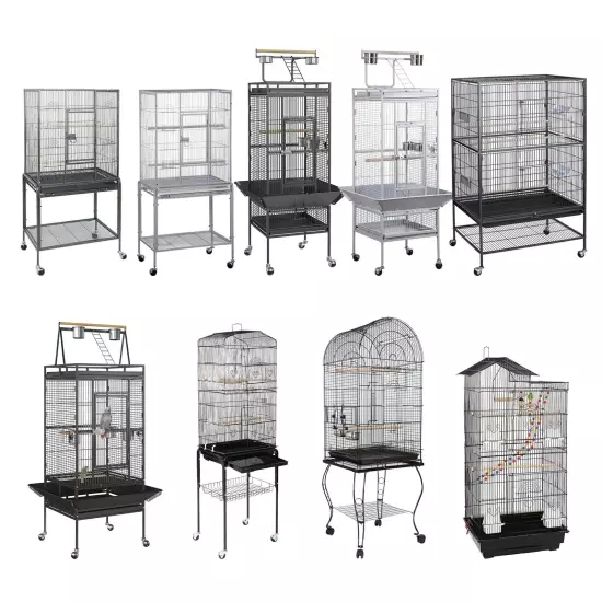 Multiple Sizes Rolling Bird Cage for Small Parrot Cockatiel Parakeet Cage Play