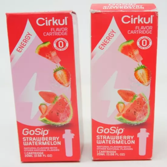 Cirkul Strawberry Watermelon, GoSip Flavor Cartridge, 20ML (0.68 FL OZ) (2 Pack)