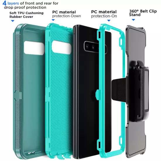 For Samsung Galaxy S10/S10+/S10e Heavy Duty Shockproof Case Cover + Belt Clip