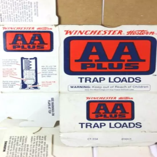 LOT of FOUR 4 WINCHESTER, FEDERAL & WESTERN 12GA TRAP LOADS SHELL BOXES - EMPTY