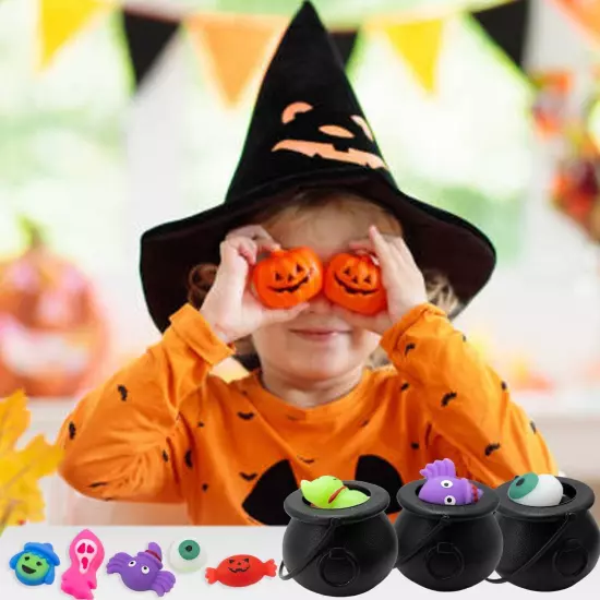 Halloween Party Favors, 36 Pcs Mochi Squishy Toys with 6 Plastic... 