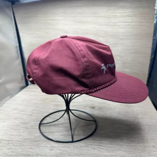 VINTAGE PORT OF SEATTLE hat adjustable maroon Zippered