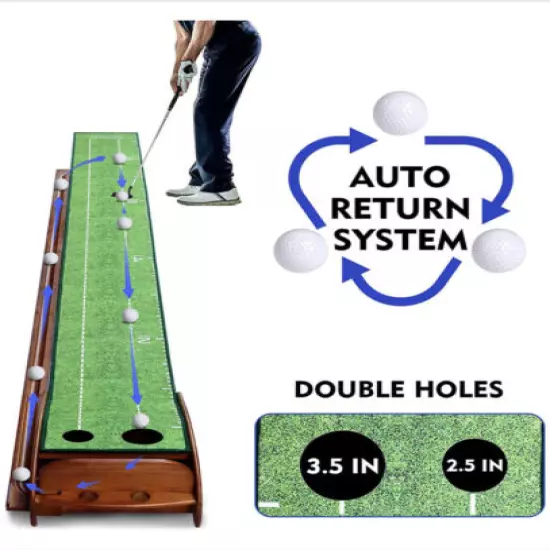 Loowoko Putting Green with Ball Return,Golf Practice Training Equipment Putting