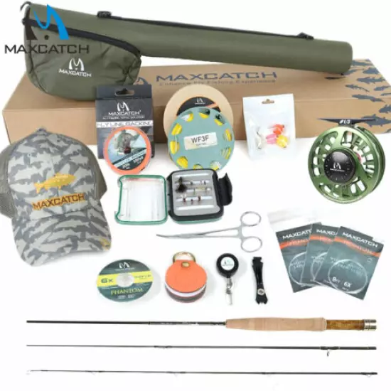 Maxcatch Fly Rod and Reel Outfit/Combo Complete Full Kit For Small Stream 