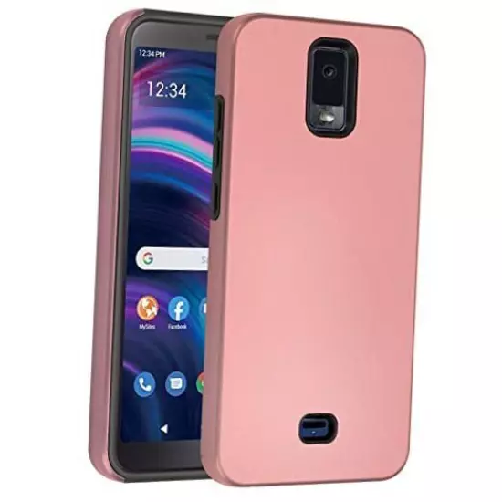  Case for BLU View 3 B140DL Phone Case with Tempered Glass Screen Rose Gold