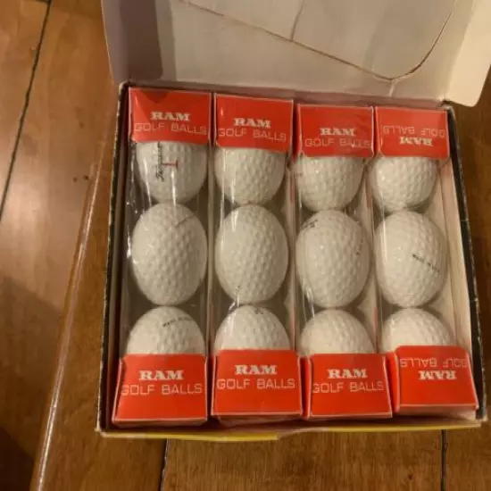 Ram Bolt Tempest VINTAGE BOX OF GOLF BALLS 1 DOZEN Cutless Cover Unused 1965