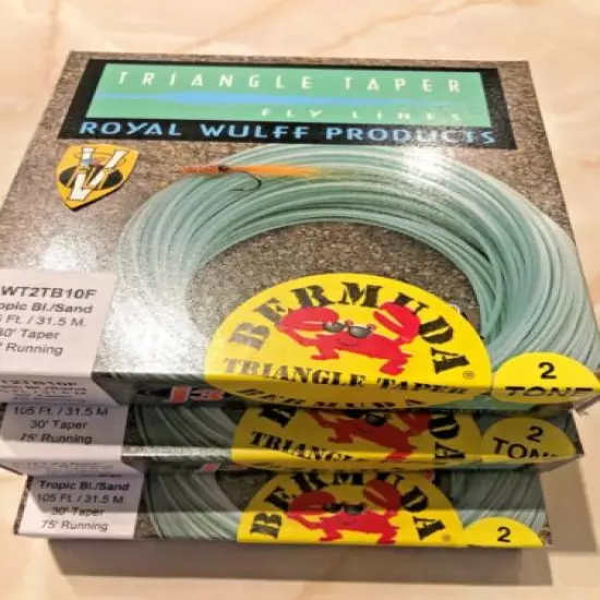 Royal Wulff Bermuda Triangle Taper Saltwater 2 Tone Floating Fly Line Sizes 5-13