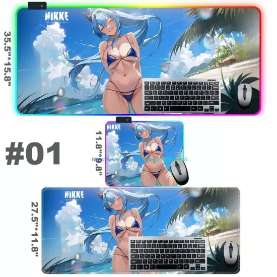 NIKKE Goddess of Victory-Helm RGB Oversized Anime Waifu Mousepad Mouse Desk Mat