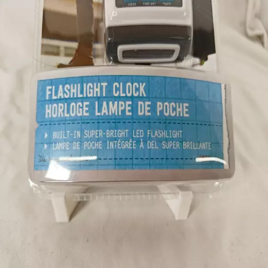 Lewis N Clark Digital Flashlight Travel Alarm Clock White Led NIB