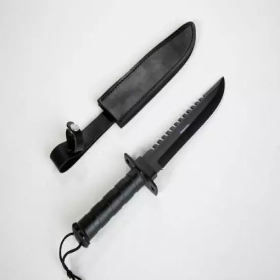 Black Canyon 14" Military Style Tactical Survival Knife & Sheath + Compass & Kit