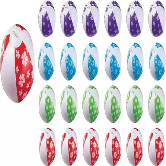 Multicolor Mini Inflatable Beach Ball Vinyl Party Pack - 12.75" x Assorted 