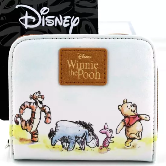 Winnie The Pooh Mini Zipper Wallet Womens Faux Leather Sketch Bioworld New 2023