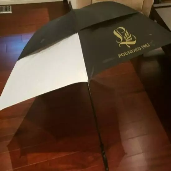 ~49" MXM Lambton Golf & Country Club Toronto Black/White Double Canopy Umbrella~