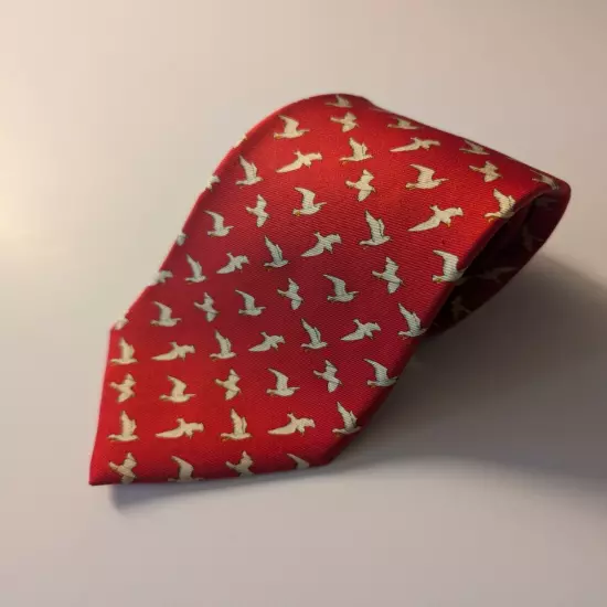 Brooks Brothers Necktie Silk Tie Doves Red