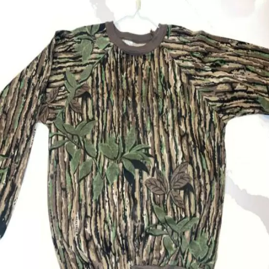 REALTREE CAMOUFLAGE TREE LEAVES THERMAL COLD WEATHER LS SHIRT HUNTING LARGE