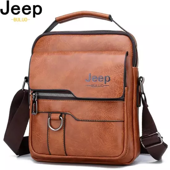 JEEP Crossbody Messenger Bags Business Casual Handbag Brand Shoulder Leather Bus