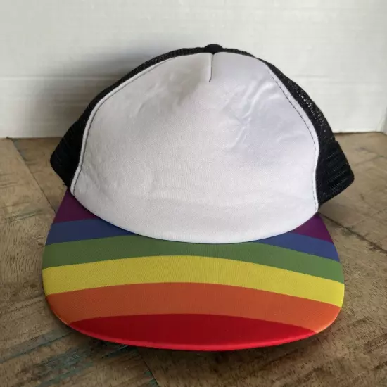 Rainbow Blank Hat White Hit Wear Hat Adjustable Adult Size Hat Baseball Cap