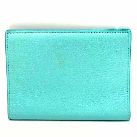 Tiffany & Co Italy White + Blue Leather Passport Cover Used