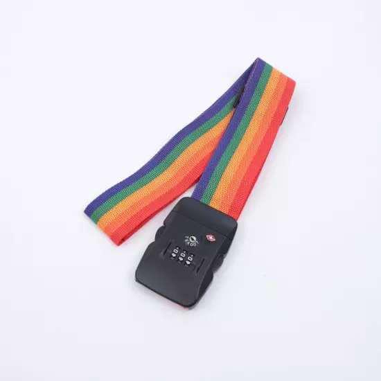 2Pcs Luggage Straps Suitcase Belt With Combination Lock TSA Approved Rainbow 