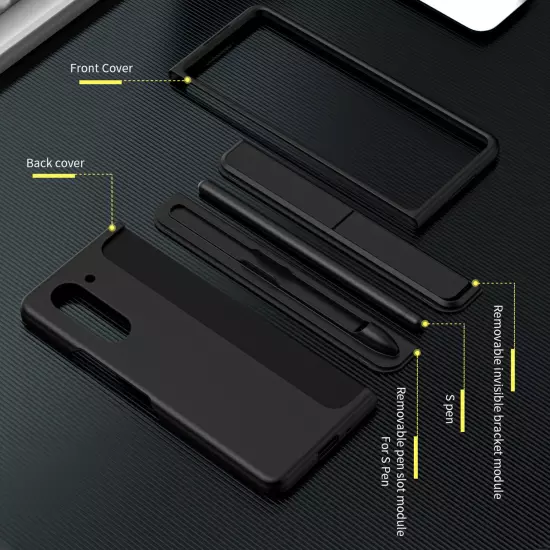 For Samsung Galaxy Z Fold 5 Fold 4/3 Rugged Bracket Stand Holder Case with S Pen