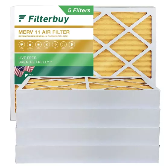 Filterbuy 20x25x4 Pleated Air Filters, Replacement for HVAC AC Furnace (MERV 11)