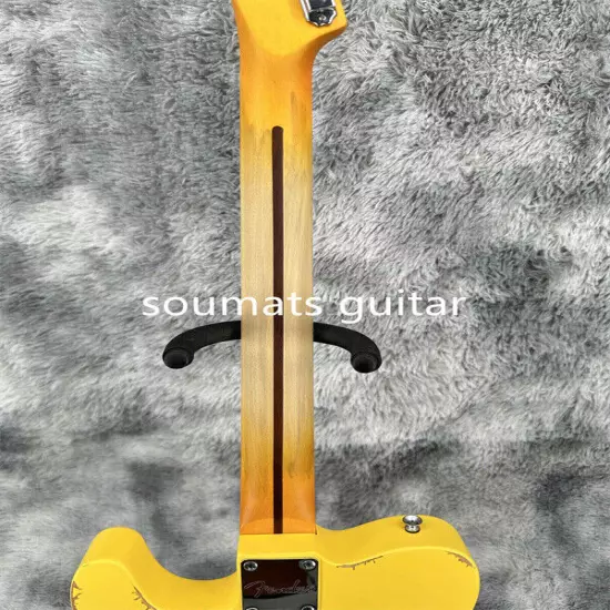 Solid Body Tele Yellow Electric Guitar Maple Fretboard Pickup Chrome Hardware