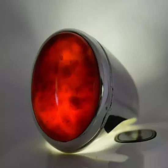 Big Agate Sterling Silver Ring - Mens Black Blood Red Yemeni Aqeeq