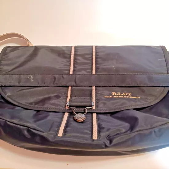 Messenger Bag Polo Ralph Lauren Unisex Utility Black Ivory Interior See Photos