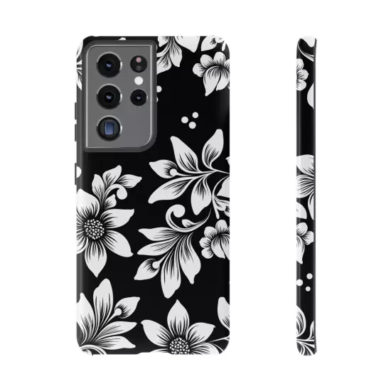 Black & White Floral Style - Tough Cases