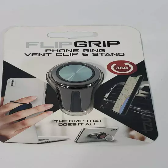 FlipGrip 3 in 1 Car Vent Phone Holder, Stand, Ring All Smartphones Tablet, Black