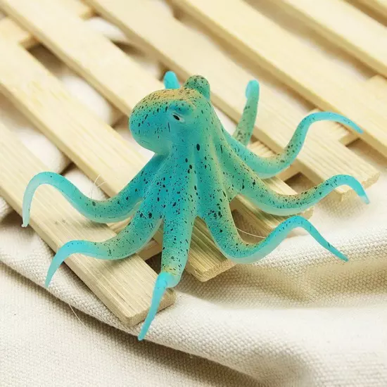 Fluorescent Artificial Octopus Aquarium Decoration Ornament Fish Tank Decor