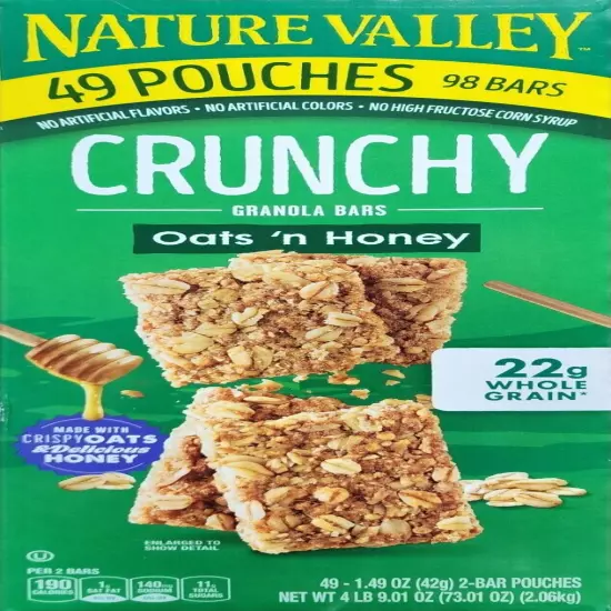 Nature Valley Crunchy Granola Bars Oats And Honey 49 Pouch Box