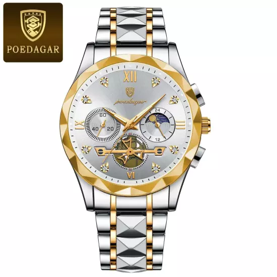 POEDAGAR Luxury Man Wristwatch Waterproof Luminous Best Gift For Men