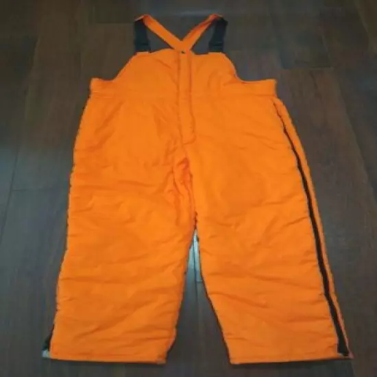 Mount'n Prairie Blaze Orange Deer Hunting Insulated Quilted Bib Overall L Men's