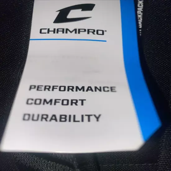 Champro Competition Backpack Black New With Tags