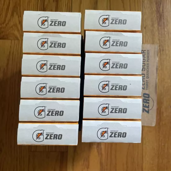 120 PACKETS Of Gatorade Zero Orange Singles Drink Mix. 12 Boxes Of 10 Singles.