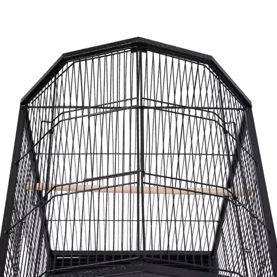 Spacious Metal Cage with Stand for Large Finch Flight Perfect Pet Home,Black