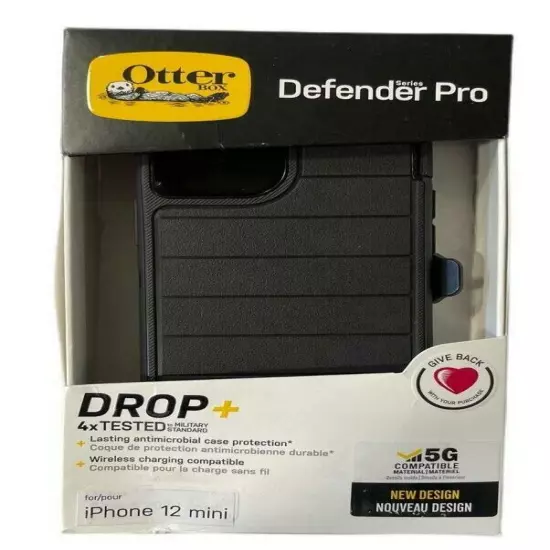 Otterbox Defender Series Pro Case With Holster For iPhone 12 Mini (5.4") - Black