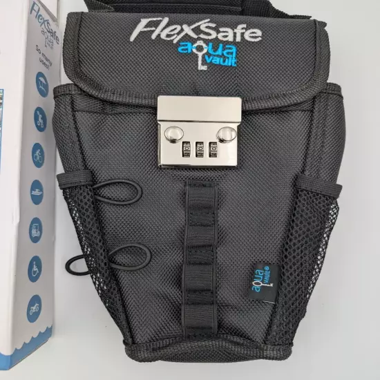 FlexSafe Aqua Vault Anti-Theft Personal Portable Safe Black Bag Splash Resistant