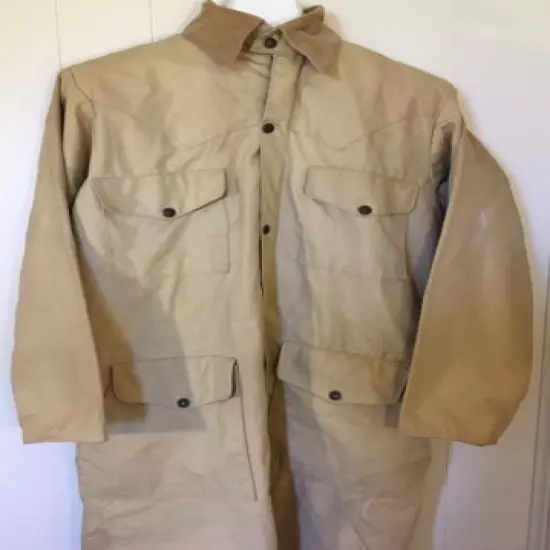 Vtg Cabelas Duck Canvas Coveralls Trench Coat Small Game Hunting Mens Medium