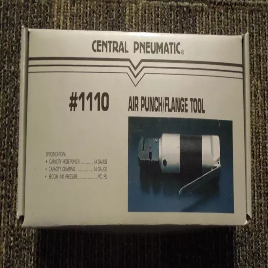 Central Pneumatic Air Punch Flange Tool Sheet Metal 3/16" Hole Puncher 90 PSI