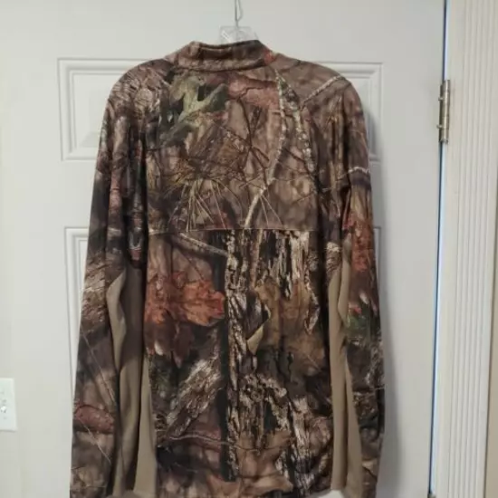 Mossy Oak Long Sleeve Camo 1/4 Zip Pullover Hunting Shirt Size 2XL