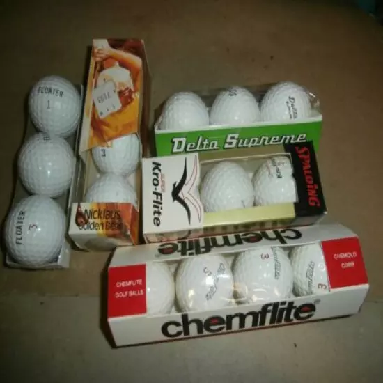  5 Vintage Sleeves Golf Balls Kro-Flite Chemflite Delta Supreme Jack Nicklaus